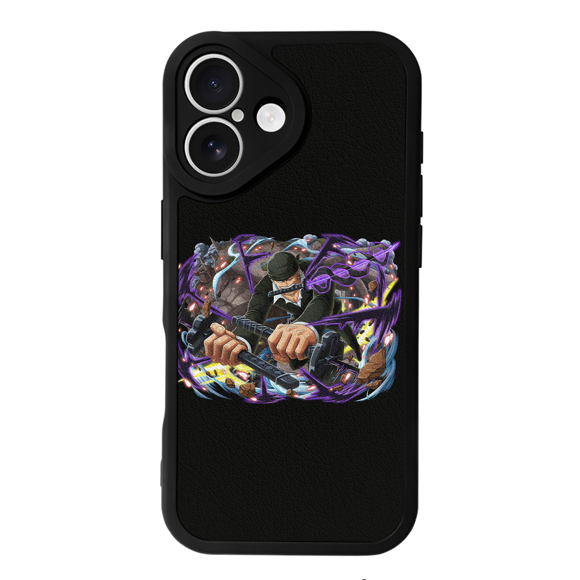 （画像用） ワンピース ロロノア・ゾロ ONE PIECE Roronoa Zoro 【iPhone 16シリーズ対応】シリコンスマホケース（レザー調） 材質：シリコン